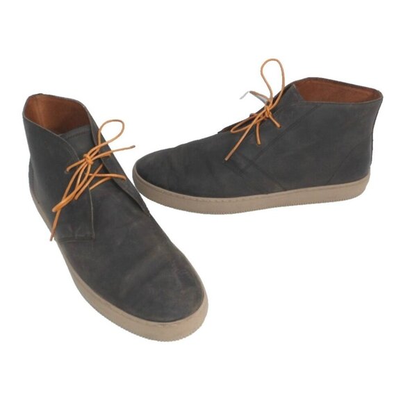 FRYE dark gray men's leather Chukka boots distressed look size 12 - Picture 1 of 9